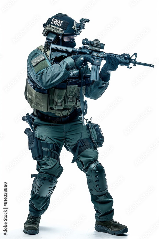 Portrait of a special police force SWAT tactical team soldier Portrait of a special police force SWAT tactical team soldier