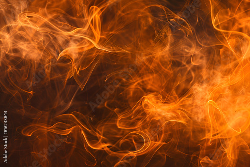 Abstract Fiery Orange Smoke on Dark Background