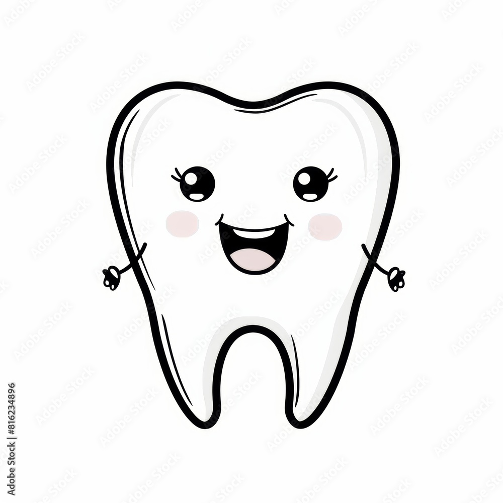 Cute happy cartoon character of tooth. Cute happy cartoon character of tooth.