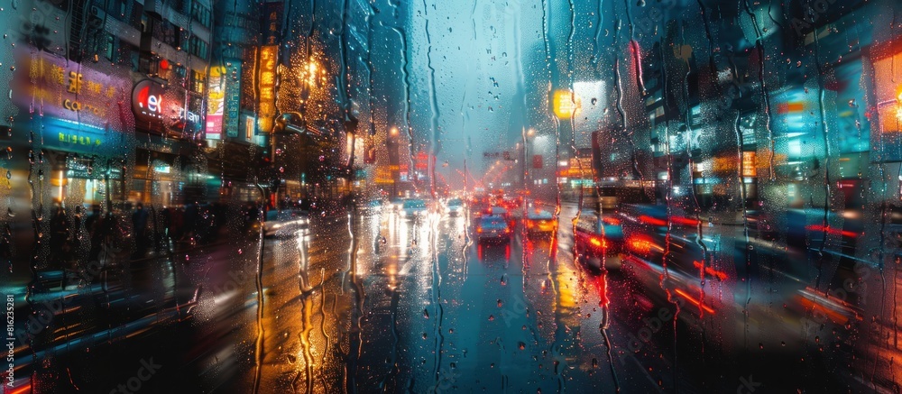 Fototapeta premium Blurry city street at night