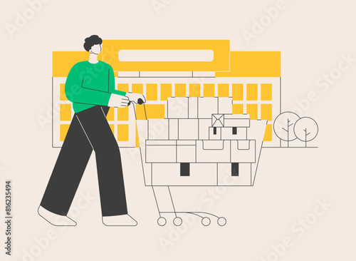 Big box store abstract concept vector illustration.