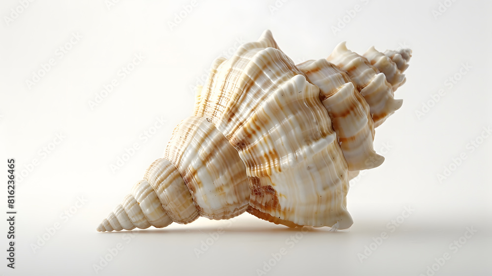 Seashell on a white background isolate : Generative AI Seashell on a white background isolate : Generative AI