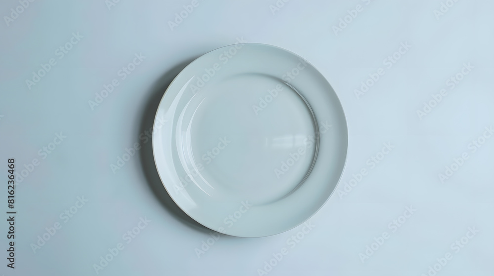Empty plate on white background isolated selective focus : Generative AI Empty plate on white background isolated selective focus : Generative AI