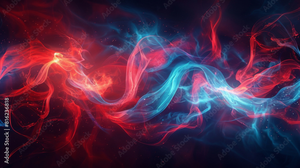 Vibrant and dynamic electric dance of colors in abstract energy streams and cosmic waves. A fluid motion of intertwining lines and swirling tendrils in a futuristic digital illustration Vibrant and dynamic electric dance of colors in abstract energy streams and cosmic waves. A fluid motion of intertwining lines and swirling tendrils in a futuristic digital illustration