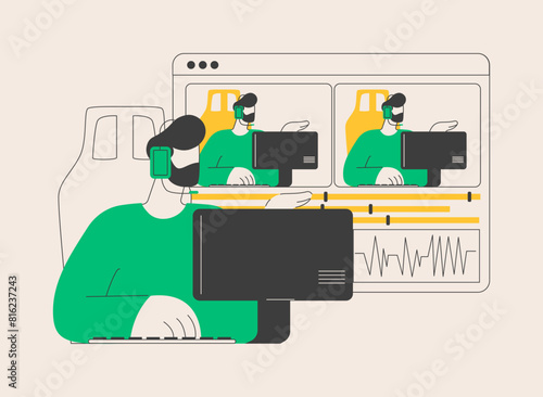 Livestream software abstract concept vector illustration.