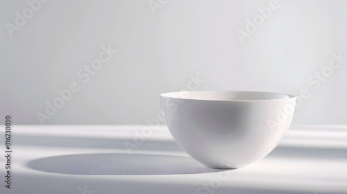 White bowl on white background   Generative AI