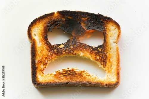 Burnt toast, sad bread, unhappy monday, toxic food, burnt sliced loaf, funny dish, danger carbohydrates