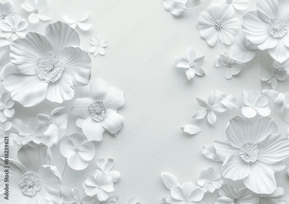 White Flowers Arrangement on White Background White Flowers Arrangement on White Background