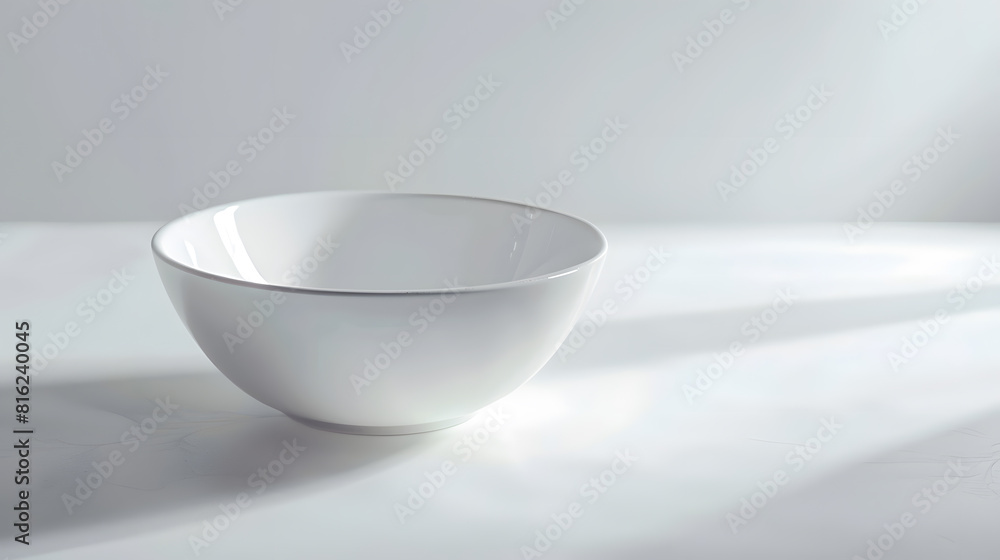 White bowl on white background : Generative AI White bowl on white background : Generative AI