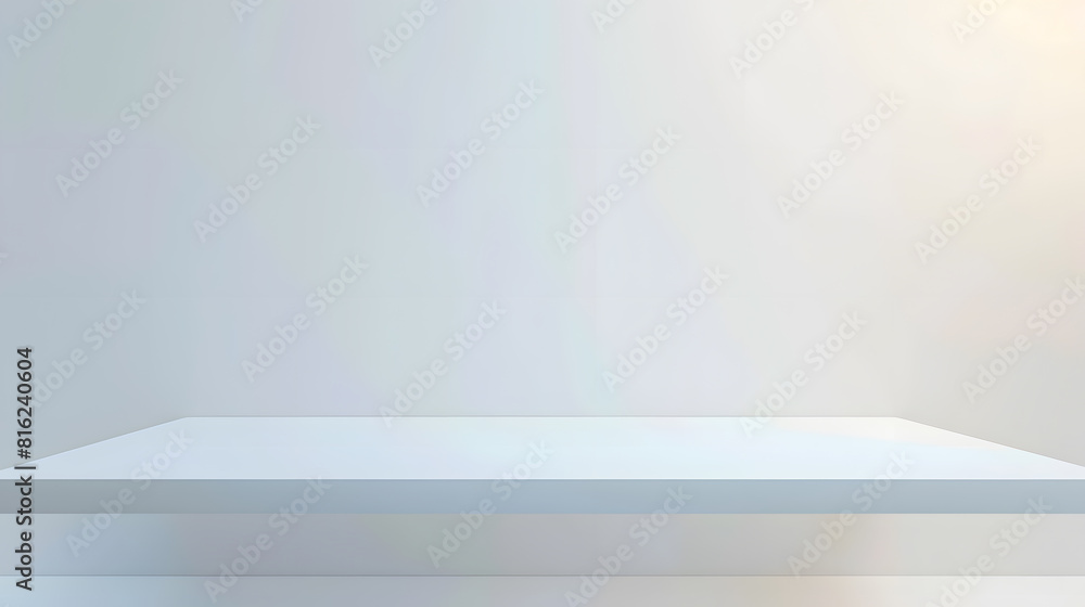 Empty white table top mock up white desk and white background : Generative AI Empty white table top mock up white desk and white background : Generative AI