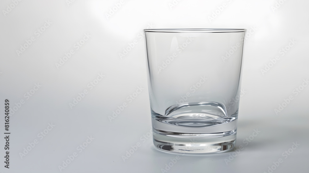 Empty glass of glass on a white background isolated object Element for design : Generative AI Empty glass of glass on a white background isolated object Element for design : Generative AI