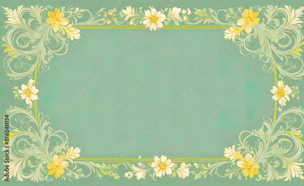Simple light green scroll line with empty center, vintage floral shabby chic background, empty copy space, smartphone background, Simple light green scroll line with empty center, vintage floral shabby chic background, empty copy space, smartphone background,