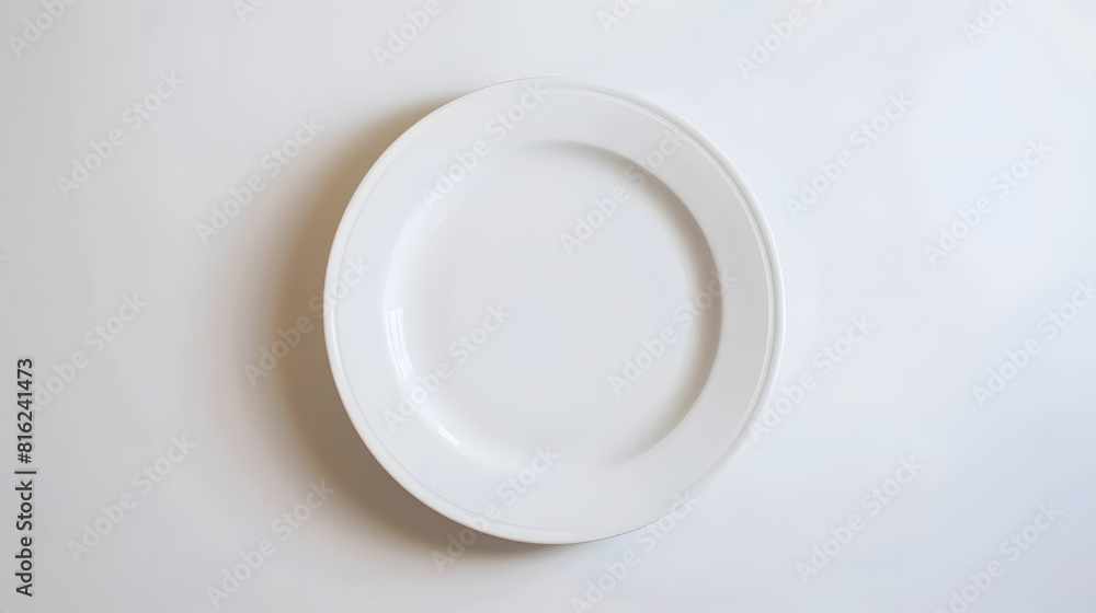 white plate isolated on white background : Generative AI white plate isolated on white background : Generative AI