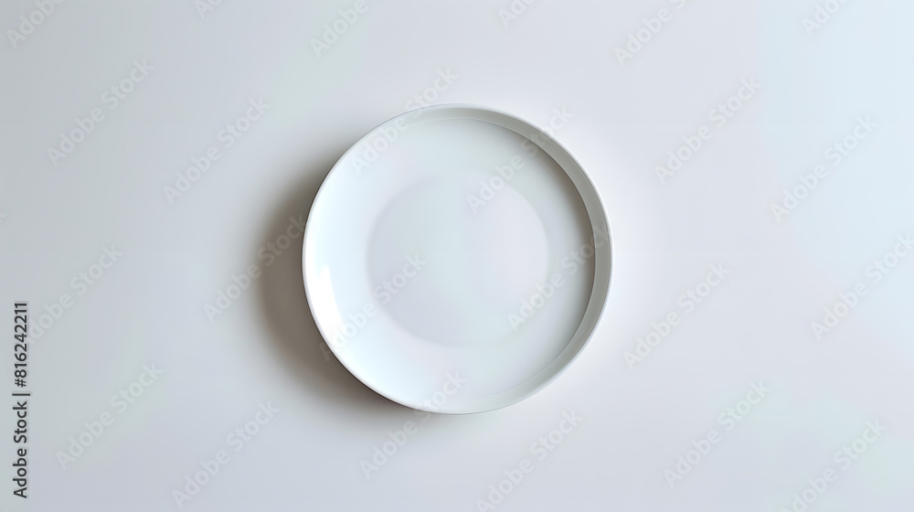Empty ceramic round plate isolated on white background : Generative AI Empty ceramic round plate isolated on white background : Generative AI
