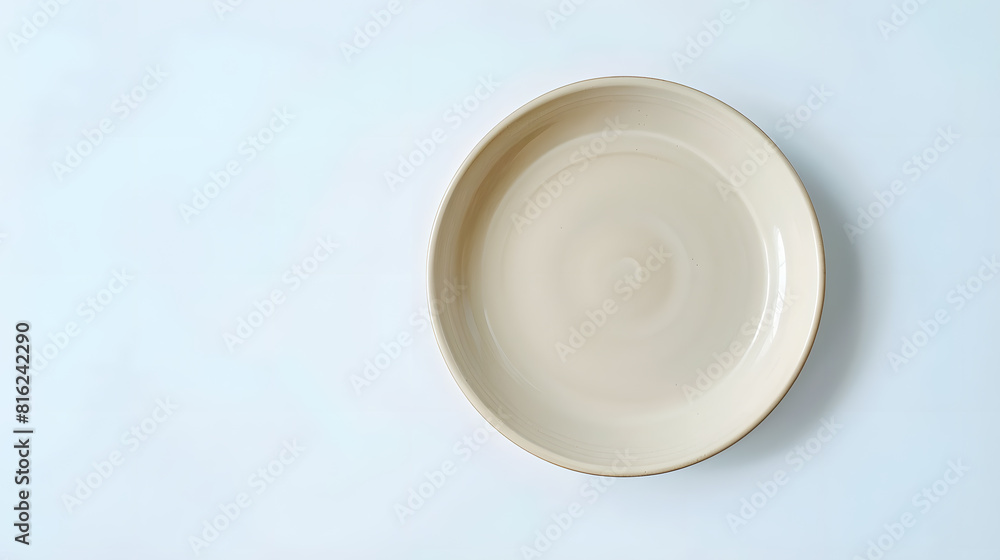 Empty trendy handmade ceramic dish tablewares Round empty plate dark Pastel Cream Beige texture vintage classic pattern isolate on white background top view cut out : Generative AI Empty trendy handmade ceramic dish tablewares Round empty plate dark Pastel Cream Beige texture vintage classic pattern isolate on white background top view cut out : Generative AI