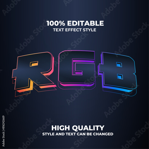 Editable Text Effect, RGB