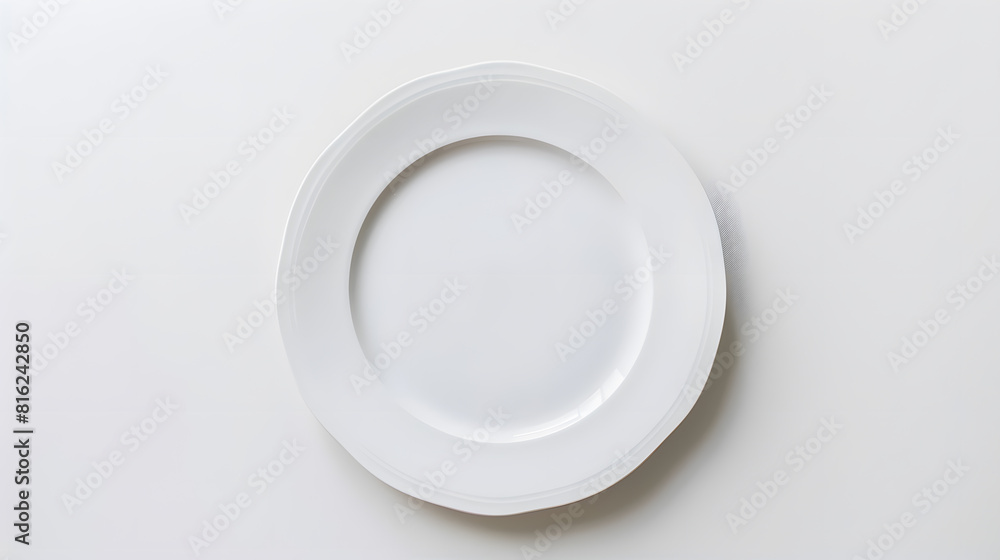 white plate isolated on white background : Generative AI white plate isolated on white background : Generative AI