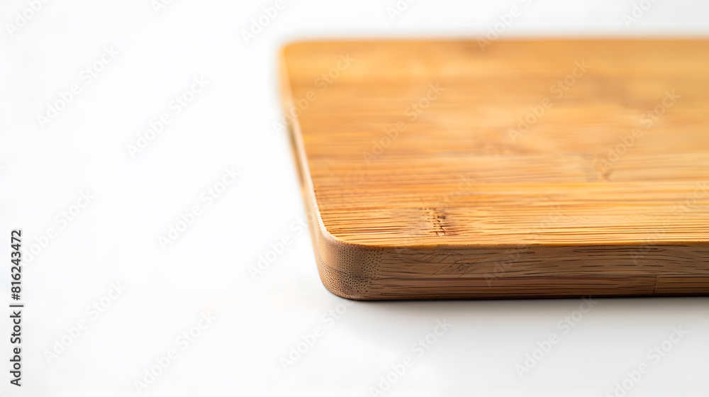 Bamboo cutting board on a white background : Generative AI Bamboo cutting board on a white background : Generative AI