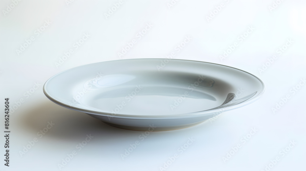 Beautiful empty ceramic plate isolated on white : Generative AI Beautiful empty ceramic plate isolated on white : Generative AI