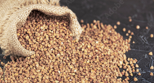 crumbly buckwheat on the table is healthy, tasty and dietary