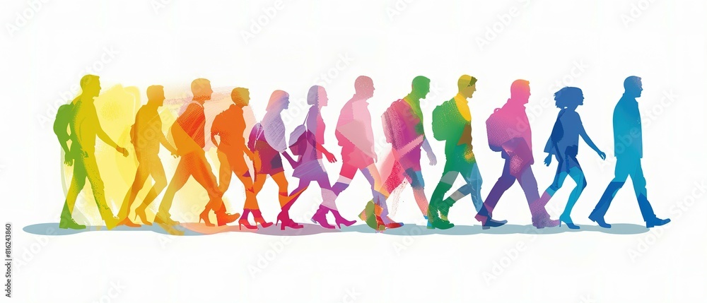 People of all backgrounds walking together, embodying an inclusive business mindset that values dignity and respect for everyone People of all backgrounds walking together, embodying an inclusive business mindset that values dignity and respect for everyone