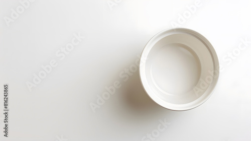 Top view of white empty ceramic dip bowl isolated on white   Generative AI