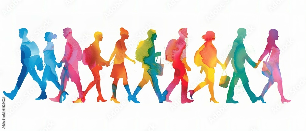 People of all backgrounds walking together, embodying an inclusive business mindset that values dignity and respect for everyone People of all backgrounds walking together, embodying an inclusive business mindset that values dignity and respect for everyone