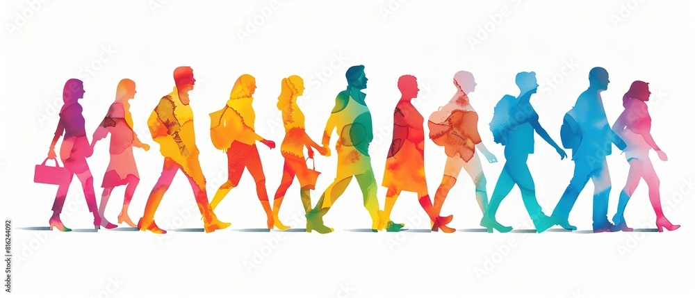 People of all backgrounds walking together, embodying an inclusive business mindset that values dignity and respect for everyone People of all backgrounds walking together, embodying an inclusive business mindset that values dignity and respect for everyone