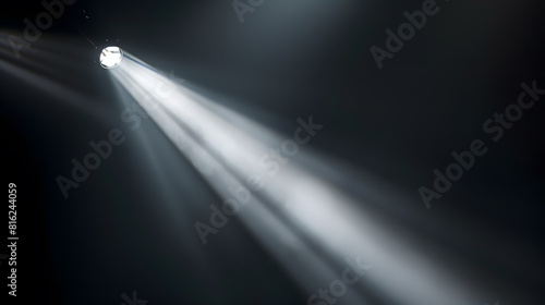 Close up of light beam isolated on black background : Generative AI