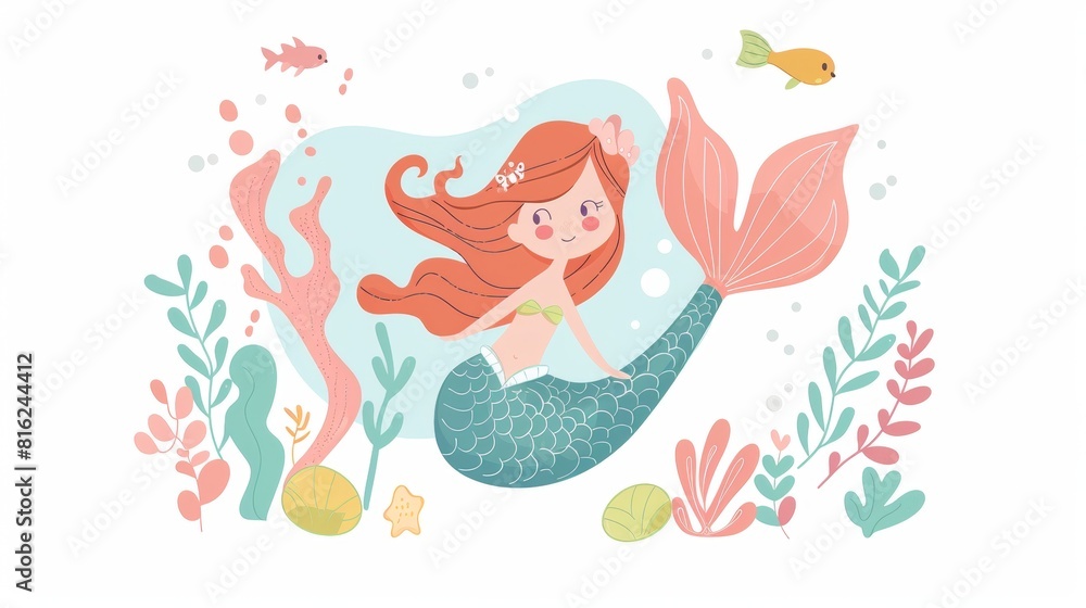 Vector illustration of a beautiful mermaid. Vector illustration of a beautiful mermaid.