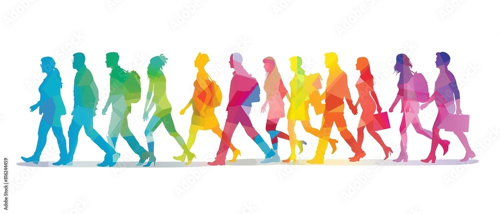 People of all backgrounds walking together, embodying an inclusive business mindset that values dignity and respect for everyone People of all backgrounds walking together, embodying an inclusive business mindset that values dignity and respect for everyone