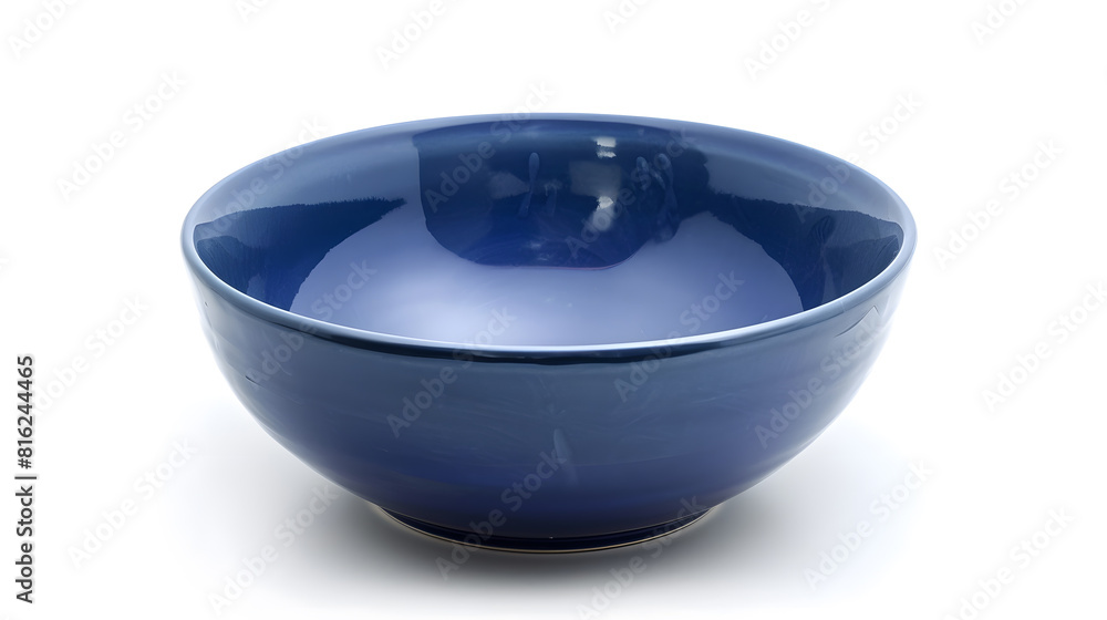 Empty blue ceramic bowl isolated on white background with clipping path High angle view of deep round blue bowl isolated : Generative AI Empty blue ceramic bowl isolated on white background with clipping path High angle view of deep round blue bowl isolated : Generative AI