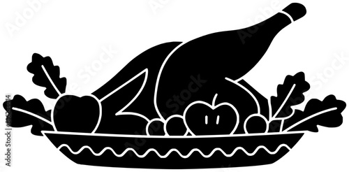 rotisserie illustration french silhouette food logo chicken icon fast outline meal rice meat plate spicy junk fried lunch restaurant shape dinner eat crispy for vector graphic background