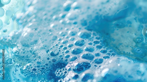 Clear blue lather and bubbles photo