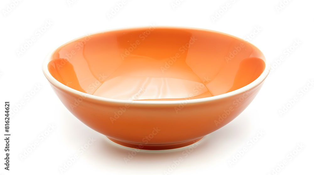 Empty porcelain bowl isolated on a white background Orange beige ramekin closeup Empty crockery for food design Modern clay ceramics or porcelain dishes and tableware Front view : Generative AI Empty porcelain bowl isolated on a white background Orange beige ramekin closeup Empty crockery for food design Modern clay ceramics or porcelain dishes and tableware Front view : Generative AI