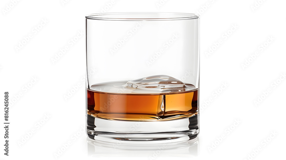 Empty and clean whiskey glass isolated on white background with clipping path : Generative AI Empty and clean whiskey glass isolated on white background with clipping path : Generative AI