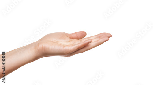 open the palm of the hand isolated on white backgroundclipping path : Generative AI photo