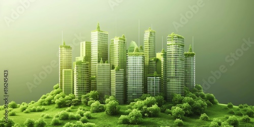 environment, flat design, transition to green buildings in metropolitan areas © Kamonwan