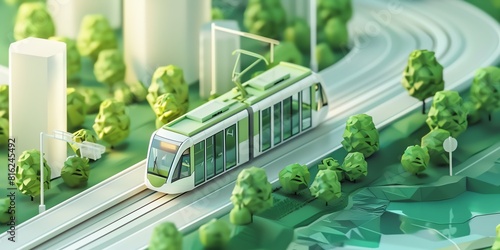 environment, flat design, CO2 zero public transport system photo