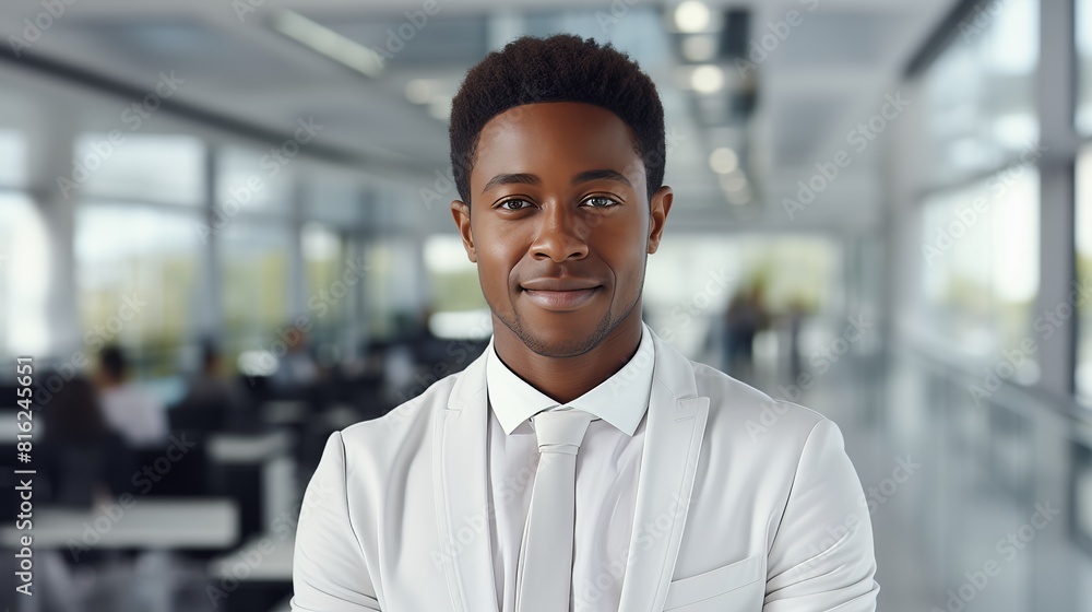 Fototapeta premium business businessman office mature middle aged meeting man portrait corporate manager black created using generative ai technology 