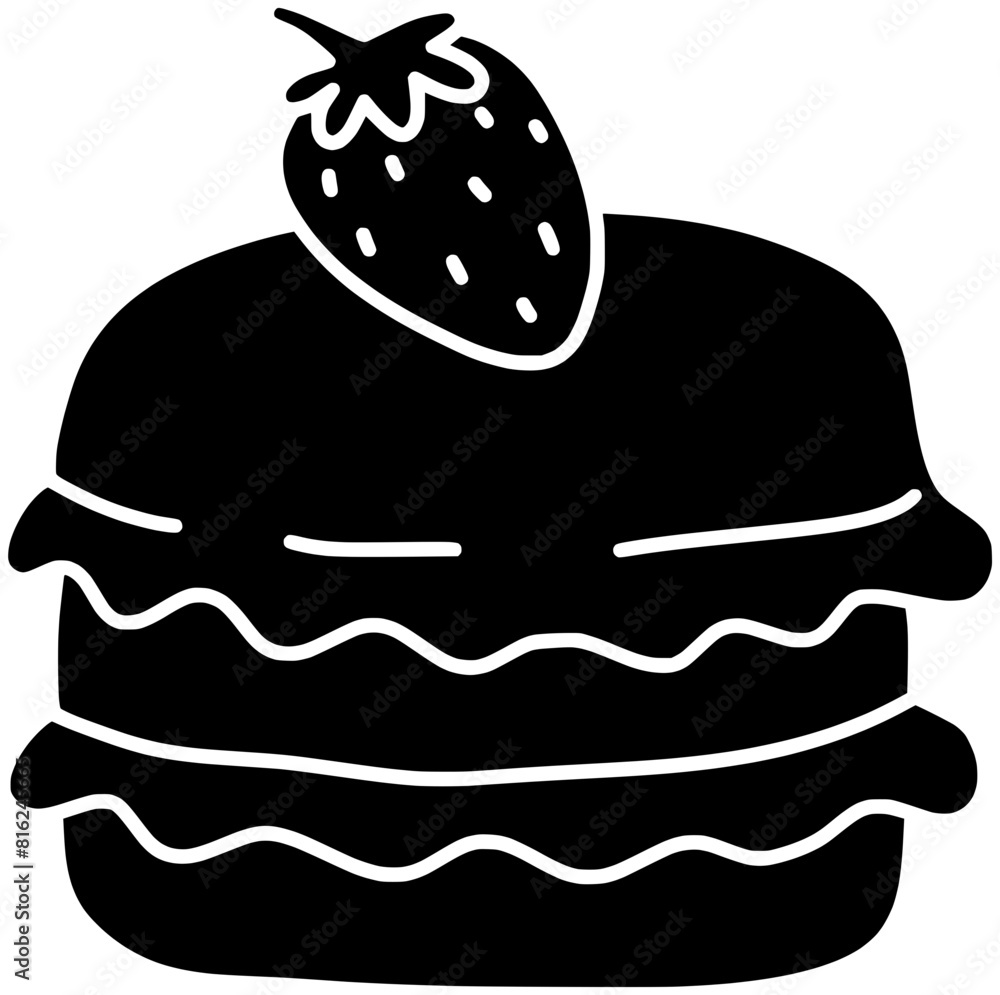 strawberry illustration macaroon silhouette cream logo fruit icon vanilla outline sugar burger pastry macaron dessert food cake chocolate biscuit shape bakery cookie snack for vector graphic