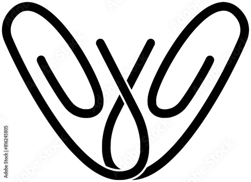 love illustration paperclip silhouette business logo note icon clip outline heart school office binder paper valentine work administration valentines shape document file couple for vector graphic