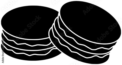macaroon illustration cream silhouette vanilla logo sugar icon burger outline pastry macaron dessert food cake chocolate biscuit bakery cookie shape snack bake sandwich for vector graphic background