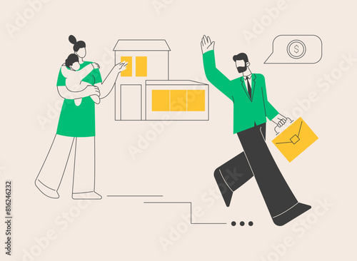 Breadwinner abstract concept vector illustration.