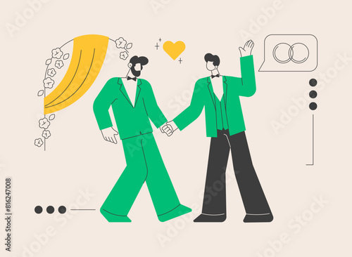 Civil union abstract concept vector illustration.