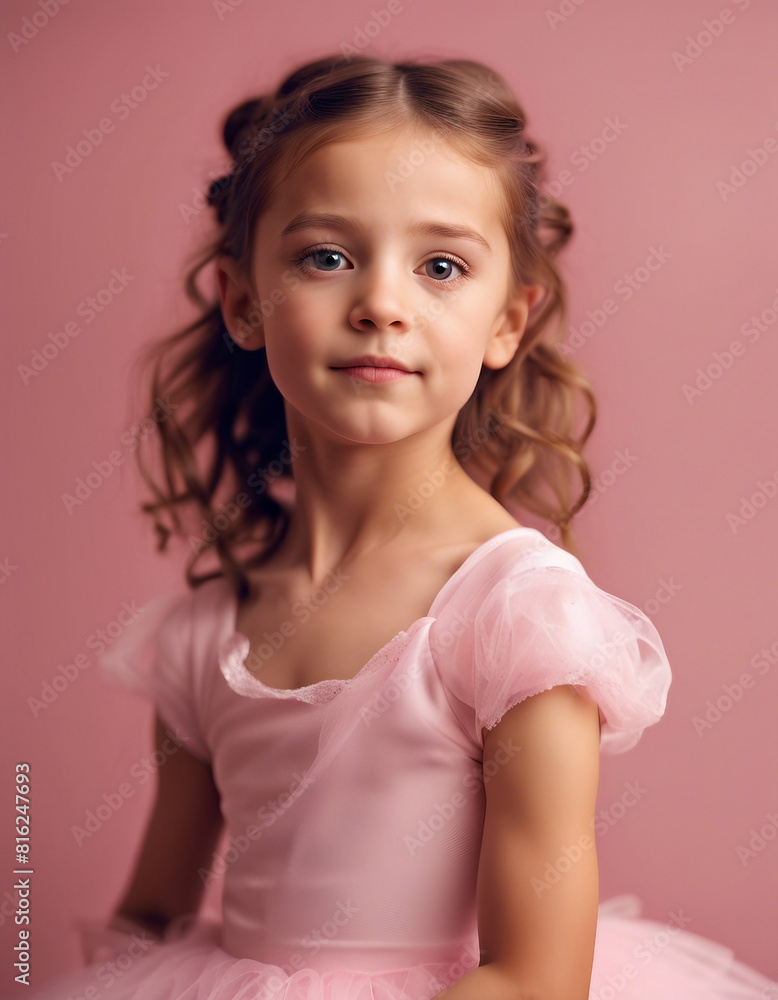 portrait of the little ballerina girl, isolated pink background
portrait of the little ballerina girl, isolated pink background
