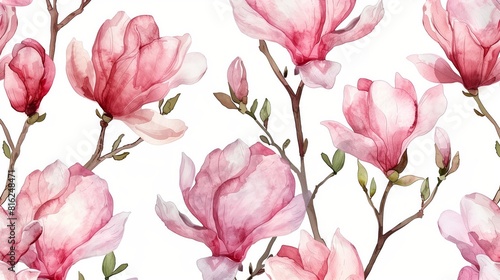 Sakura illustration. Sakura watercolor. Flowers. Spring background. March 8.