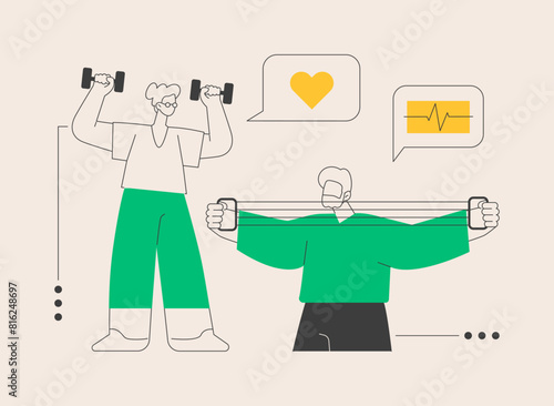 Elder fitness abstract concept vector illustration.