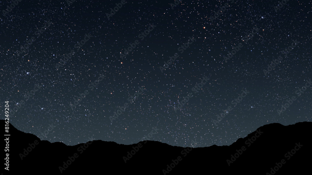 a a mountain. backgrounds night sky with stars and moon and clouds...
