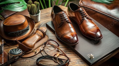 Stylish men's accessories and shoes.